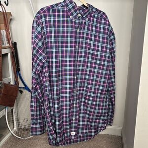 Vineyard Vines Men's Plaid Shirt - Purple and Blue